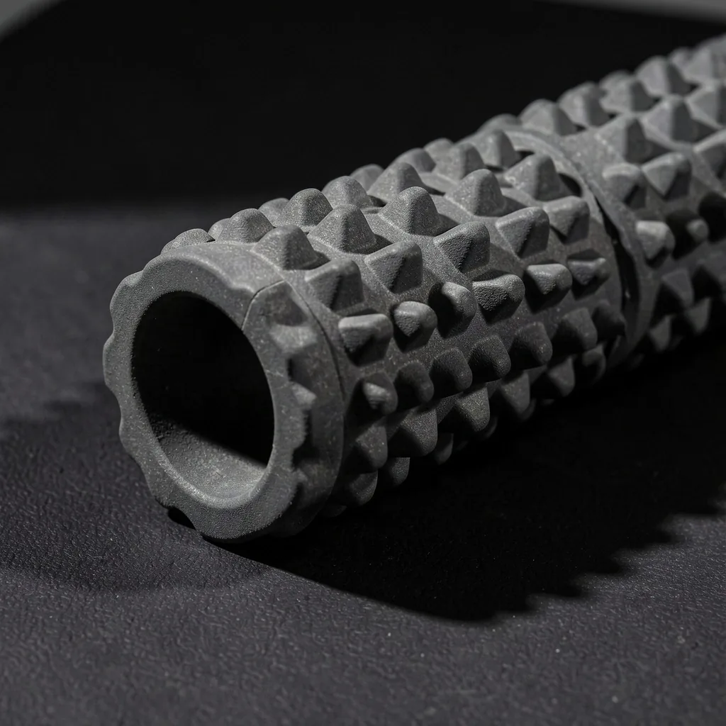 Textured muscle massage roller with ridges
