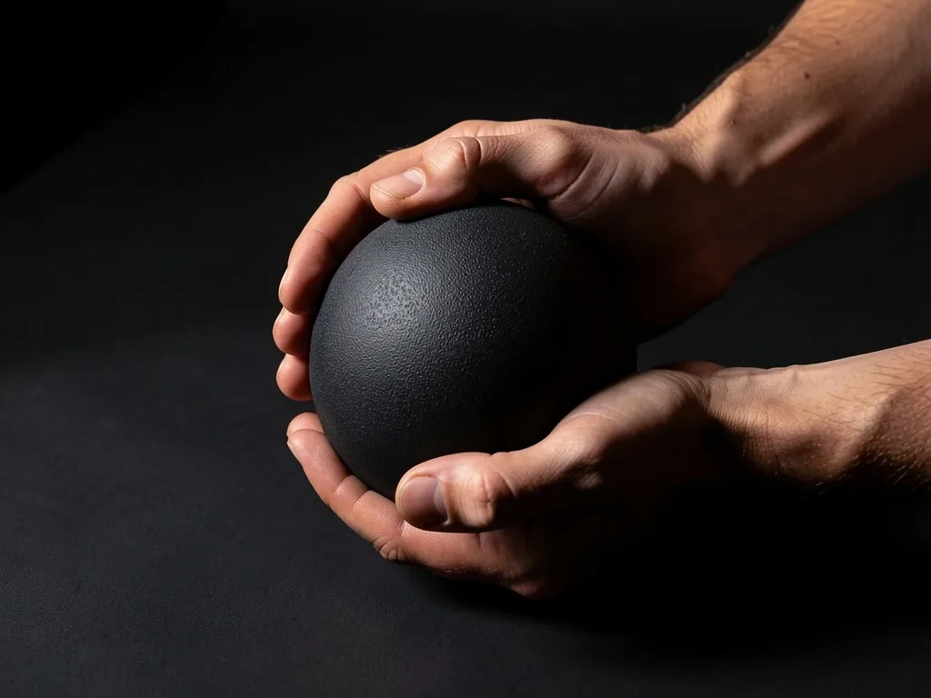 Hands holding a massage ball